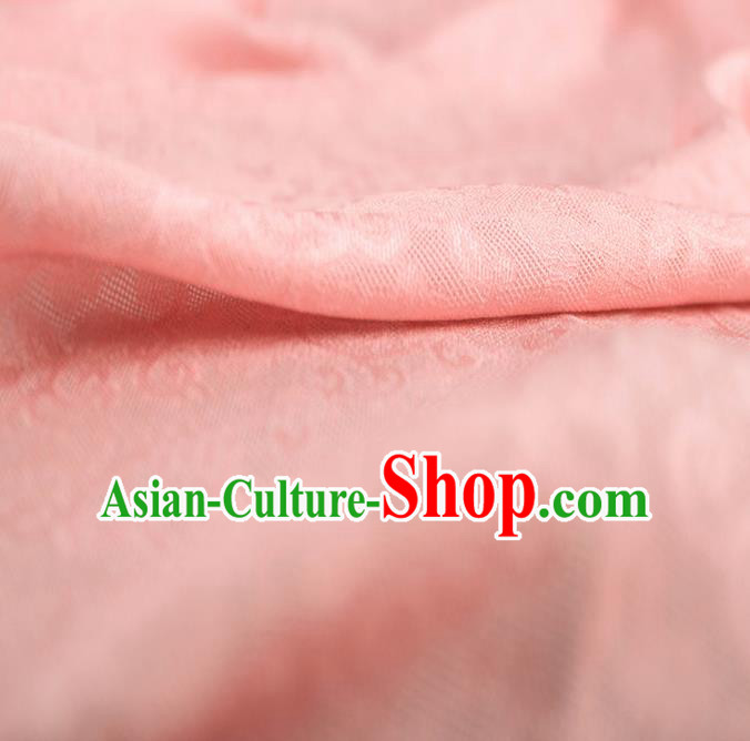 Traditional Chinese Classical Crpress Vine Pattern Design Pink Silk Fabric Ancient Hanfu Dress Silk Cloth