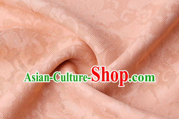 Traditional Chinese Classical Iris Flowers Pattern Design Pink Silk Fabric Ancient Hanfu Dress Silk Cloth