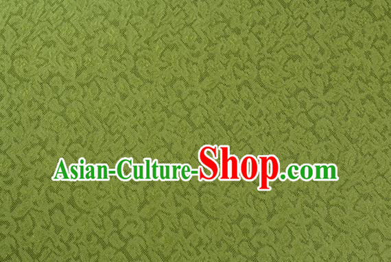 Traditional Chinese Classical Apricot Flowers Pattern Design Olive Green Silk Fabric Ancient Hanfu Dress Silk Cloth