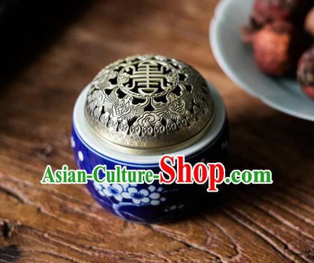 Chinese Classical Handmade Jingdezhen Shi Enamel Censer Wedding Porcelain Ceramics Incense Burner