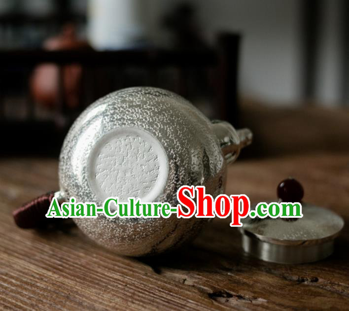 Traditional Chinese Handmade Kung Fu Teapot Silver Agate Tea Kettle