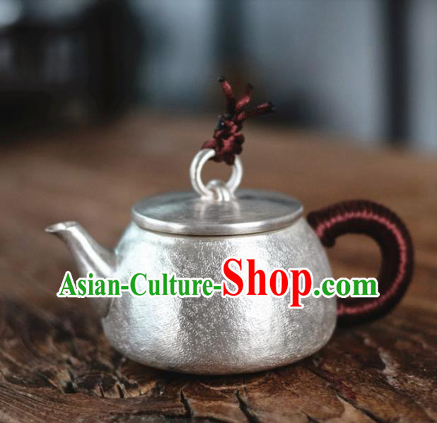 Traditional Chinese Handmade Kung Fu Teapot Silver Tea Kettle