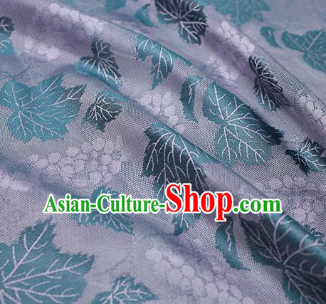 Traditional Chinese Classical Twine Grape Pattern Purple Silk Fabric Ancient Hanfu Dress Silk Cloth