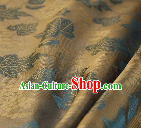 Traditional Chinese Classical Twine Grape Pattern Brown Silk Fabric Ancient Hanfu Dress Silk Cloth