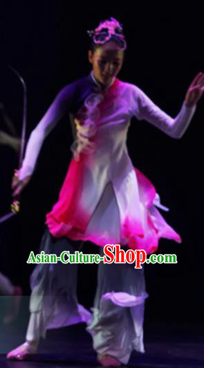 Traditional Chinese Classical Dance Competition Costumes Umbrella Dance Group Dance Stage Show Dress for Women