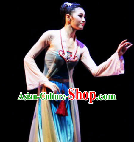 Traditional Chinese Classical Dance Competition Costumes Fan Dance Group Dance Stage Show Dress for Women