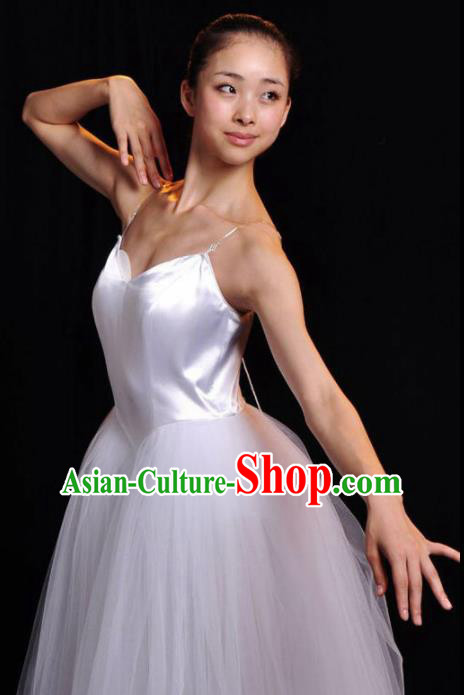 Professional Modern Dance Costume Ballroom Dance Ballet Stage Show White Veil Dress for Women