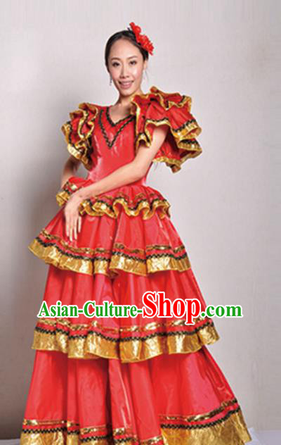 Professional Modern Dance Chorus Costume Opening Dance Stage Show Red Dress for Women