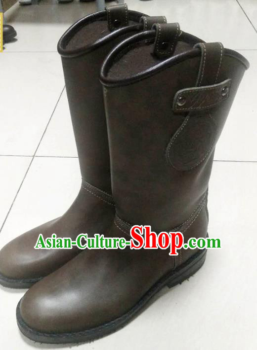 Chinese Traditional Mongol Nationality Wedding Boots Mongolian Ethnic Leather Riding Boots for Men