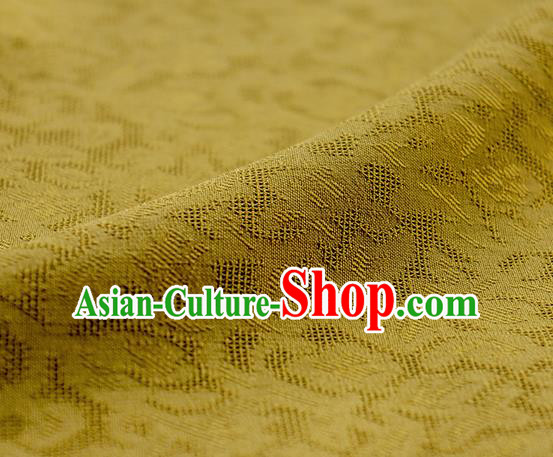 Traditional Chinese Classical Apricot Flowers Pattern Design Yellow Silk Fabric Ancient Hanfu Dress Silk Cloth