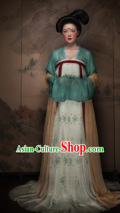 Traditional Chinese Tang Dynasty Royal Lady Hanfu Dress Ancient Imperial Concubine Replica Costumes for Women