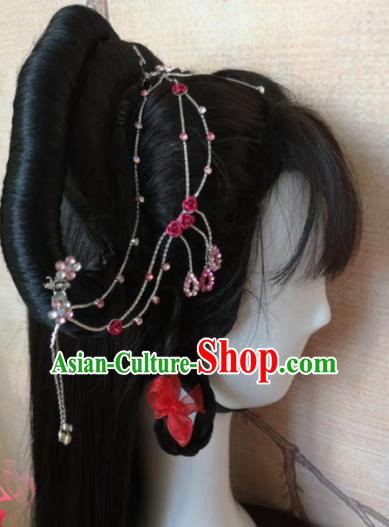 Chinese Traditional Cosplay Palace Princess Wigs Ancient Nobility Lady Wig Sheath Hair Accessories for Women