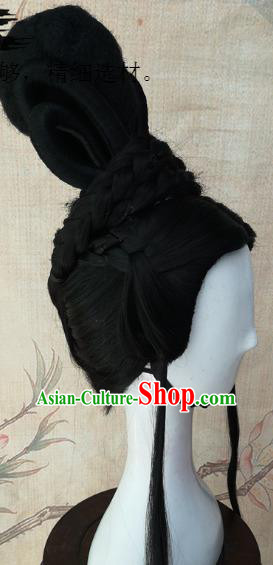 Chinese Traditional Cosplay Swordswoman Wigs Ancient Court Princess Wig Sheath Hair Accessories for Women