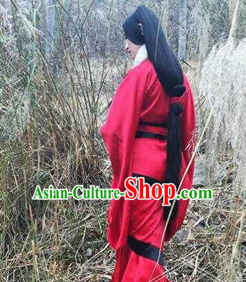 Traditional Chinese Han Dynasty Court Dancer Red Hanfu Dress Ancient Imperial Concubine Replica Costumes for Women