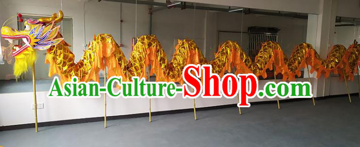 Chinese New Year Dragon Dance Competition Golden Dragon Head Traditional Dragon Dance Prop Complete Set for Adult
