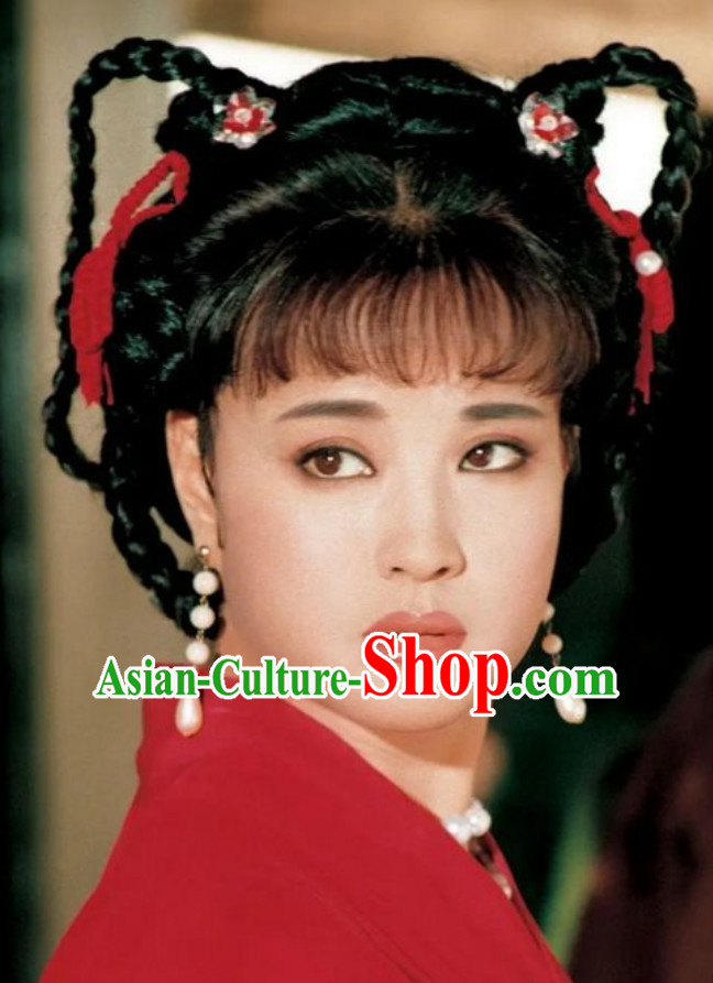 Chinese Classical Ancient Female Tang Dynasty Emperor Wu Zetian Wig and Hair Jewelry Set