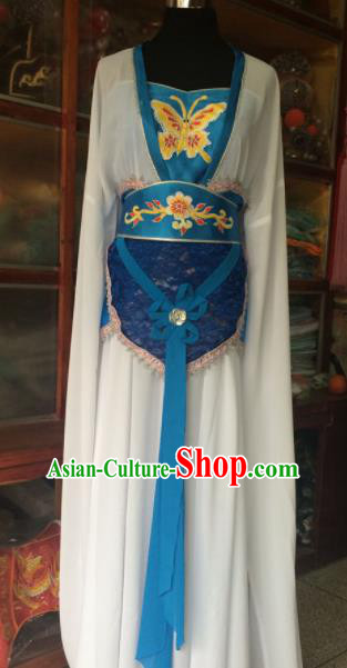 Chinese Beijing Opera Maidservant White Dress Traditional Peking Opera Young Lady Costume for Women