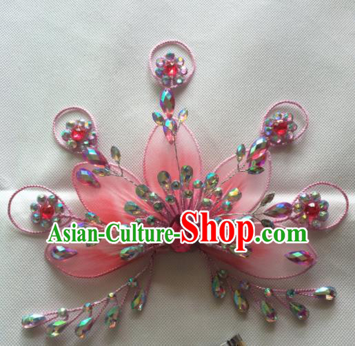 Chinese Beijing Opera Pink Hairpins Traditional Peking Opera Diva Hair Accessories for Women