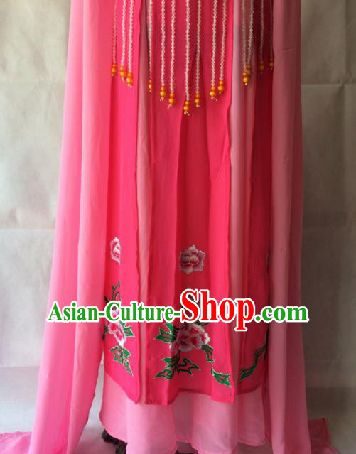 Chinese Beijing Opera Maidservant Rosy Dress Traditional Peking Opera Young Lady Costume for Women
