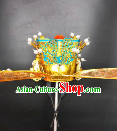 Chinese Beijing Opera Wealth God Hat Traditional Peking Opera Prime Minister Hair Accessories for Men