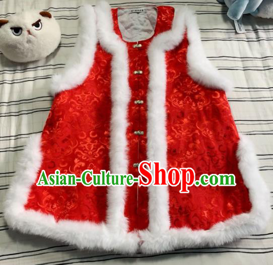 Chinese Ancient Nobility Lady Red Vest Traditional Ming Dynasty Princess Costume for Women