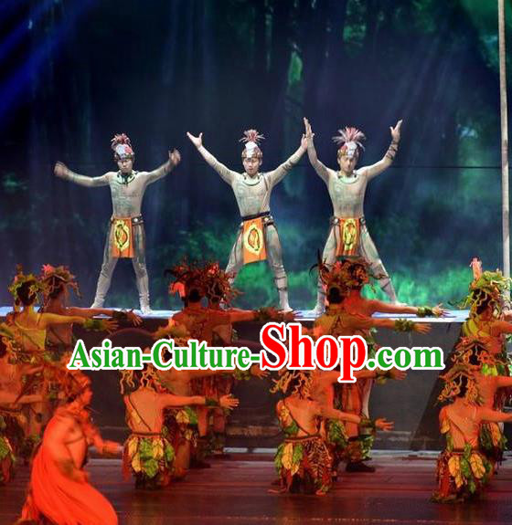 Chinese The Romantic Show of Songcheng Liangzhu Culture Stage Performance Dance Costume for Men
