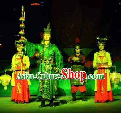 Chinese The Dream of Tang Dynasty Eunuch Gao Lishi Stage Performance Dance Costume for Men