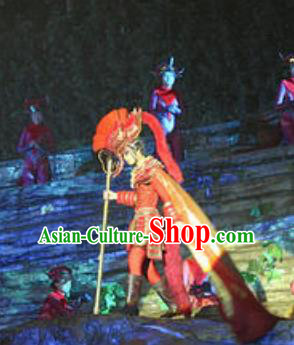 Chinese The Love Story Of A Woodman And A Fairy Fox General Stage Performance Folk Dance Costume for Men