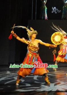 Chinese Jinxiu Shenzhou Folk Dance Ethnic Stage Performance Costume for Men