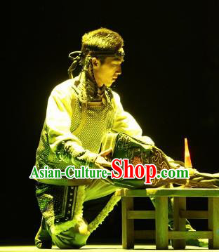 Chinese Impression of Going East To Native Land Mongol Nationality Hero Stage Performance Dance Costume for Men