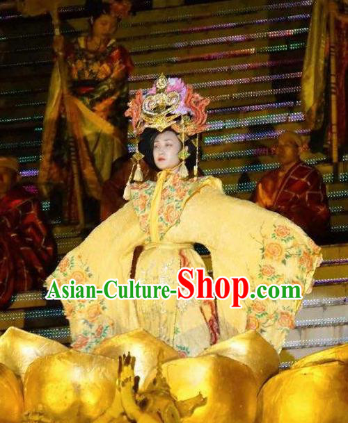 Chinese Mount Tai Worship Ceremony Tang Dynasty Queen Dance Dress Stage Performance Costume for Women