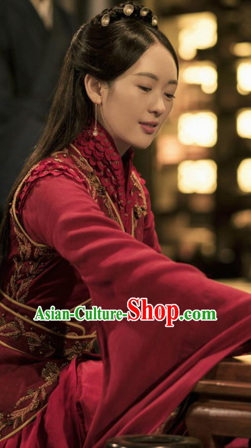 Drama Ever Night Ancient Chinese Royal Princess Red Dress Traditional Tang Dynasty Infanta Costumes for Women