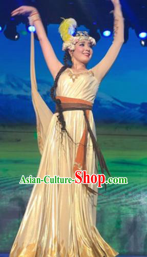 Chinese Silk Road Tajik Nationality Dance Dress Ethnic Stage Performance Costume for Women