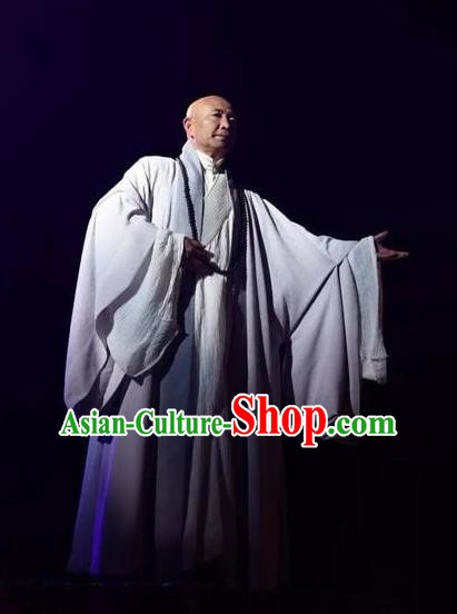 Chinese The Sixth Patriarch Huineng Monk Robe Stage Performance Costume for Men