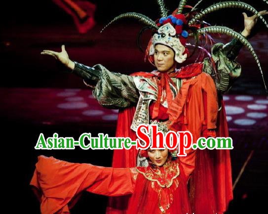 Chinese Picturesque Huizhou Opera Ancient General Armor Clothing Stage Performance Dance Costume for Men