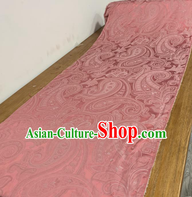 Chinese Classical Paisley Pattern Pink Silk Fabric Traditional Ancient Hanfu Dress Brocade Cloth