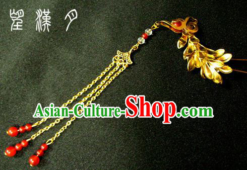 Chinese Ancient Court Queen Phoenix Tassel Hairpins Traditional Classical Hanfu Hair Accessories for Women