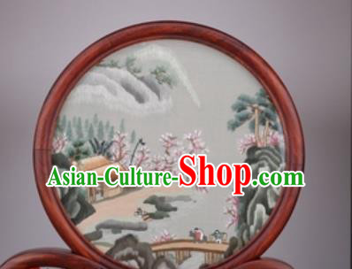 Chinese Traditional Suzhou Embroidery Desk Folding Screen Embroidered Rosewood Decoration Embroidering Craft