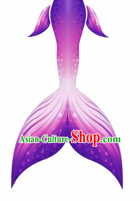 Halloween Cosplay Mermaid Fishtail Swimwear Dress Nylon Purple Fish Tail Skirt Clothing for Women