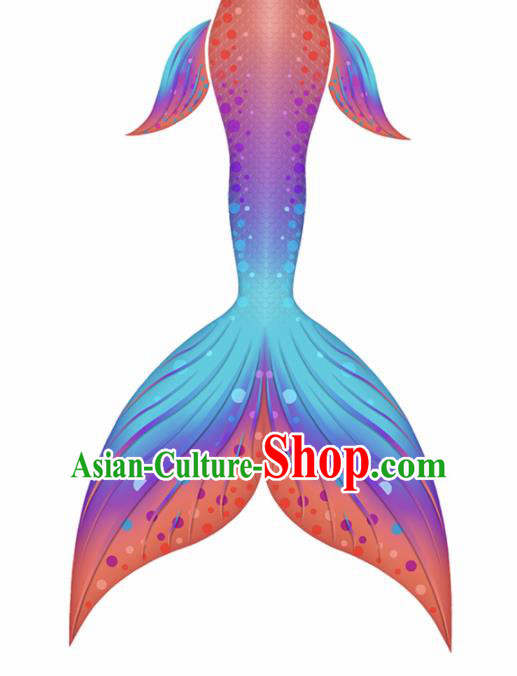 Halloween Cosplay Mermaid Fishtail Swimwear Dress Nylon Orange Fish Tail Skirt Clothing for Women