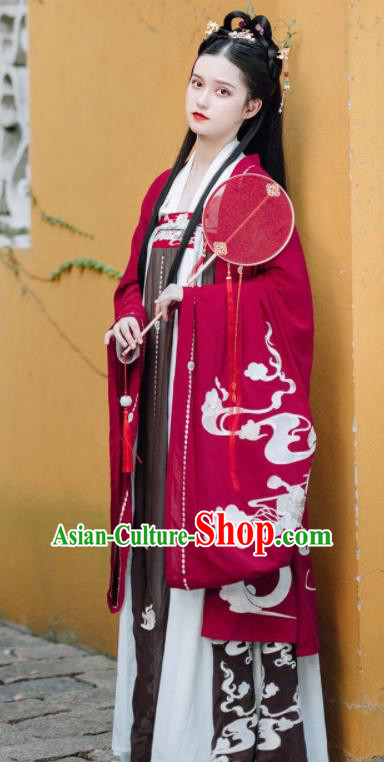 Traditional Chinese Tang Dynasty Nobility Lady Replica Costumes Ancient Imperial Concubine Hanfu Dress for Women