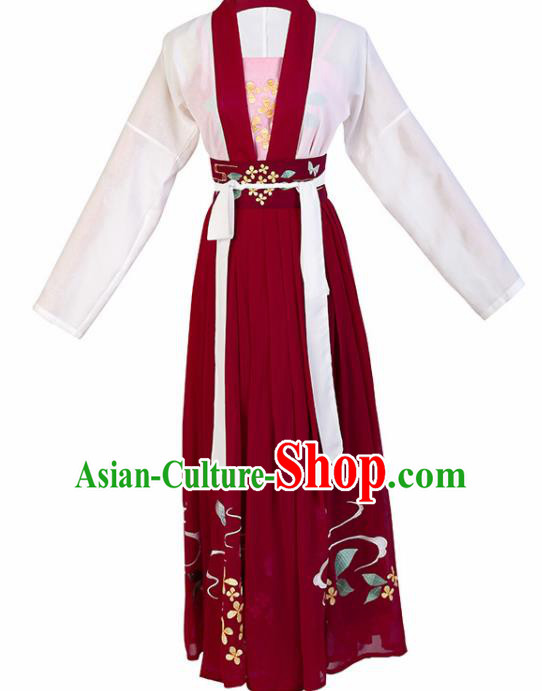 Traditional Chinese Song Dynasty Royal Princess Replica Costumes Ancient Nobility Lady Hanfu Dress for Women