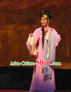 Bai Tu Ji Traditional Chinese Shaoxing Opera Diva Pink Costume and Headwear for Women