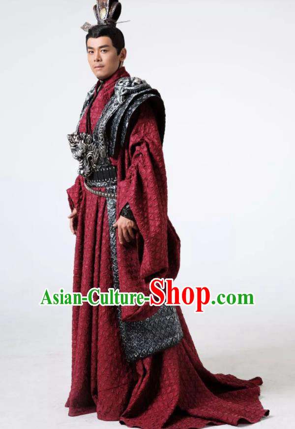 The Book of Songs Cai Wei Traditional Chinese Ancient Prince Stage Performance Costumes and Headwear for Men