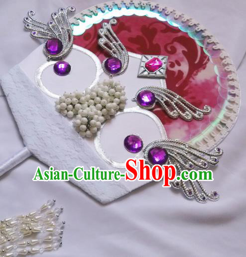 Traditional Chinese Cosplay Palace Fans Hanfu Swordsman Fan for Women
