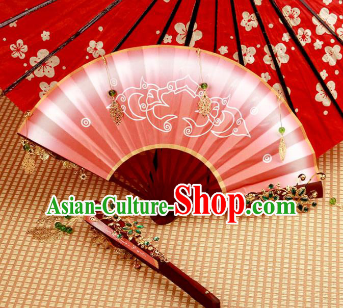 Traditional Chinese Cosplay Swordsman Folding Fans Ancient Classical Fans for Women