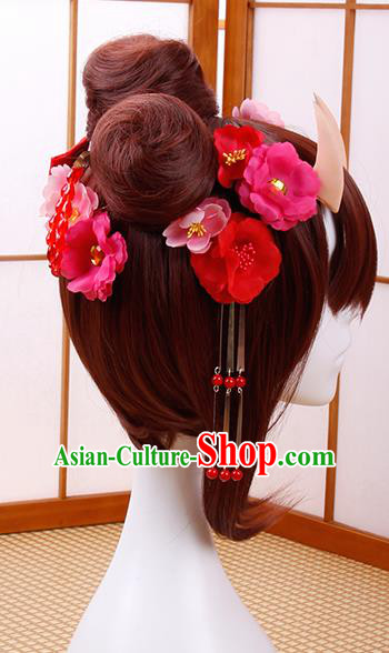 Traditional Japanese Cosplay Geisha Wigs and Hair Accessories for Women