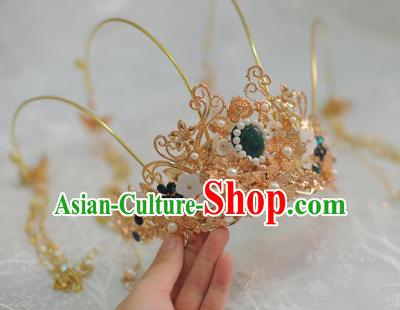 Traditional Chinese Classical Tang Dynasty Tassel Phoenix Coronet Hairpins Ancient Princess Hanfu Hair Accessories for Women