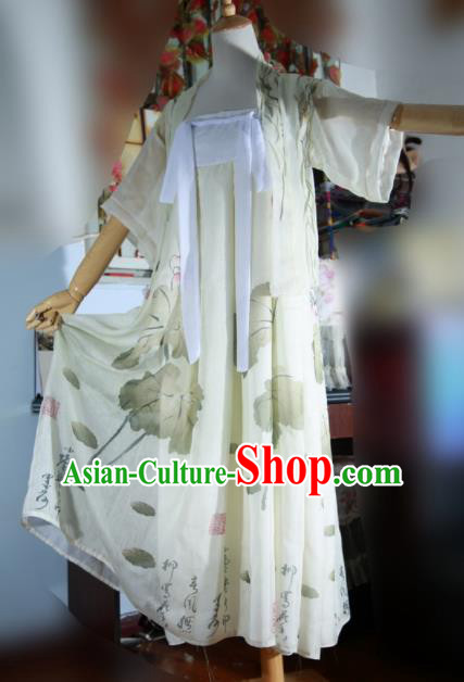 Traditional Chinese Cosplay Female Swordsman Light Yellow Dress Ancient Princess Costume for Women