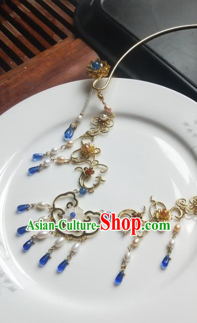 Traditional Chinese Ancient Princess Tassel Necklace Ming Dynasty Court Necklet Accessories for Women
